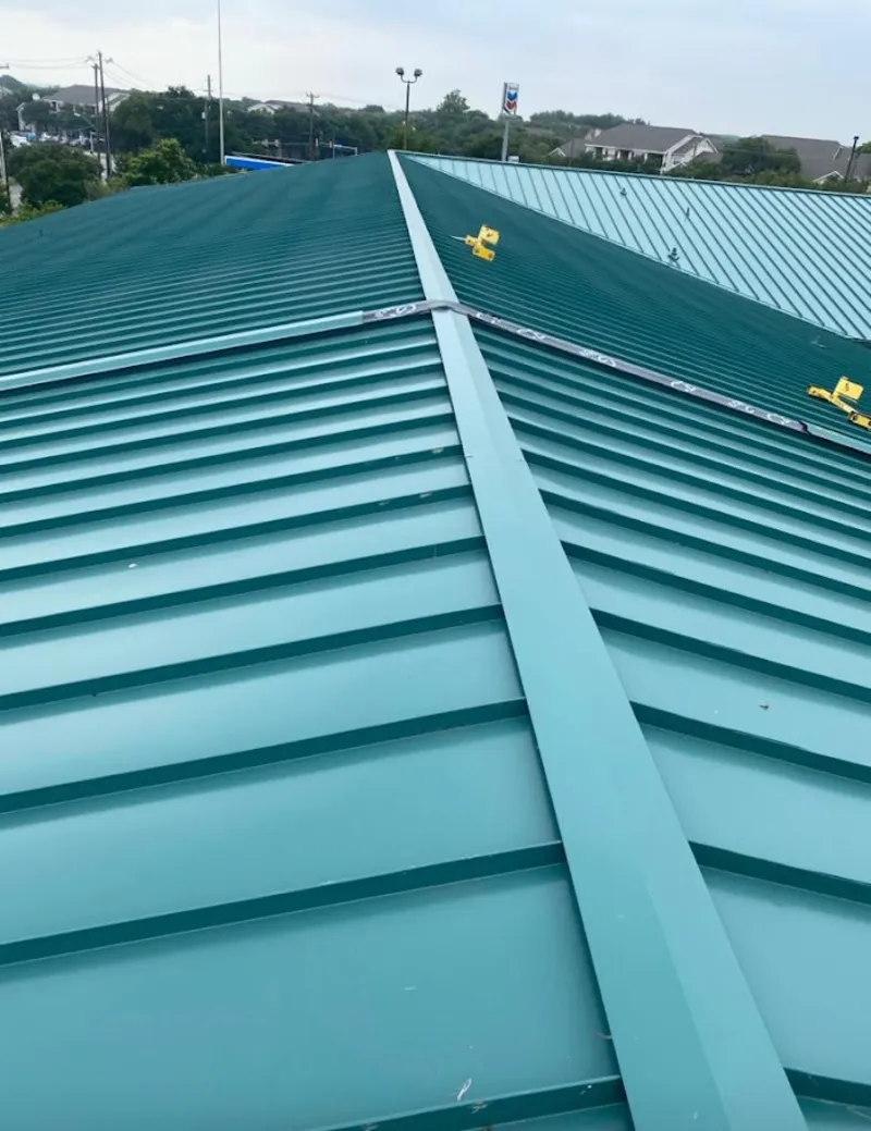 Green commercial metal roof ridge and valley for Metal Roof Repair in Silverdale
